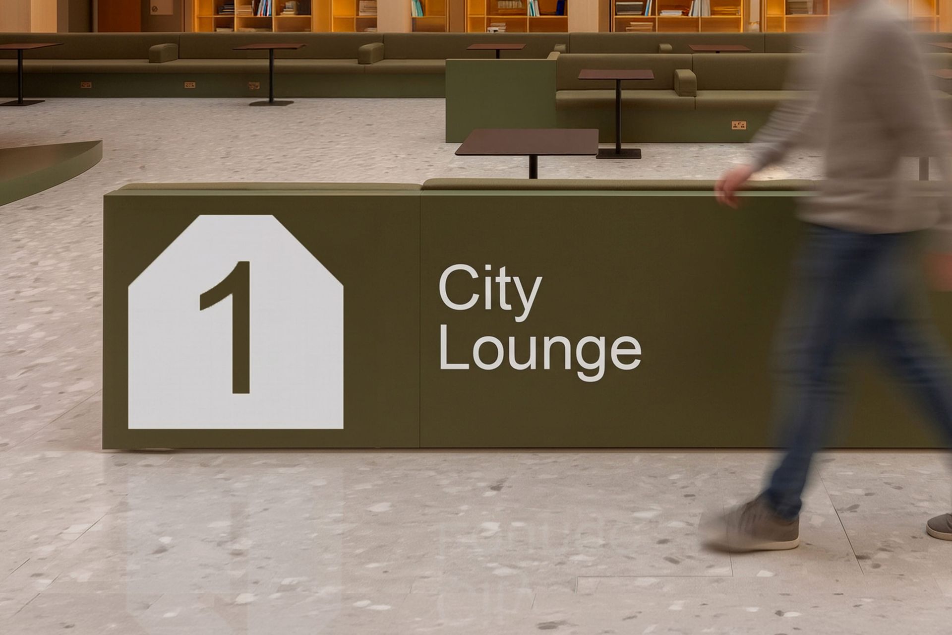City lounge interior with the Culture House Sunderland identity in situ
