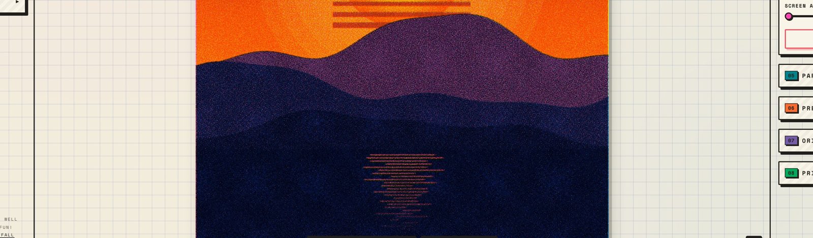 INKDRUM Risograph print simulator bottom toolbar and preset options