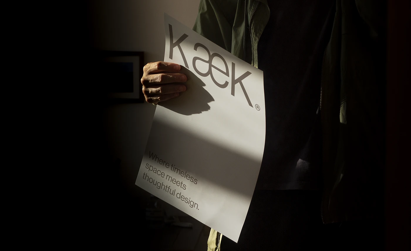 KæK minimalist studio branding signage overview