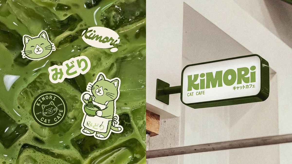 Kimori matcha cat cafe packaging diseño gráfico diseño marca