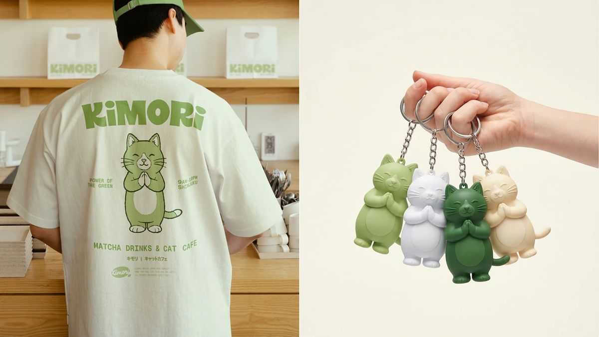 Kimori matcha cat cafe diseño de mercancías diseño marca
