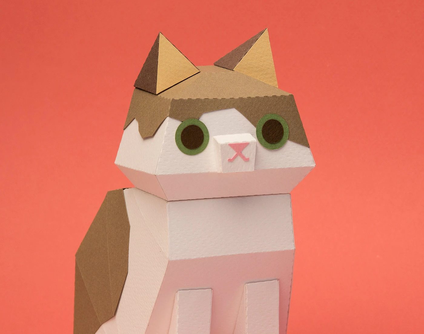 Kitten Paper Kits paper kitten head assembly construction detail design