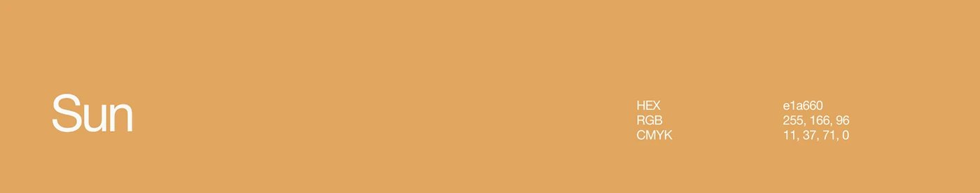 Sun ochre accent color specification for LAND38 brand visual identity