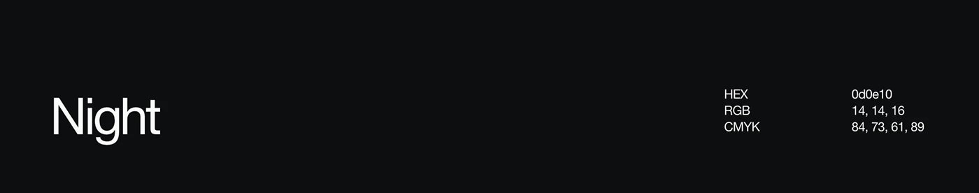Night black color specification for LAND38 brand visual identity