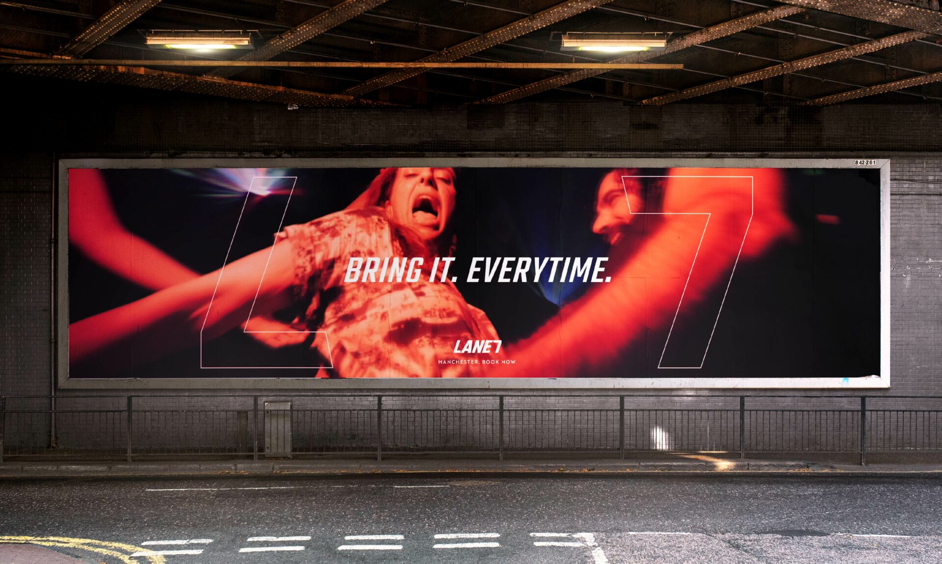 Lane7 branding bowling score screen graphics