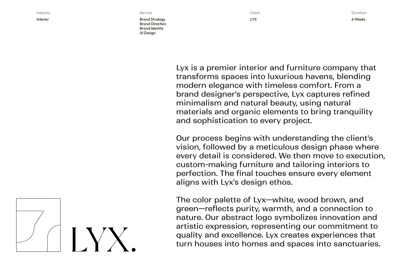 LYX Luxury Interior and Furniture Branding Identity