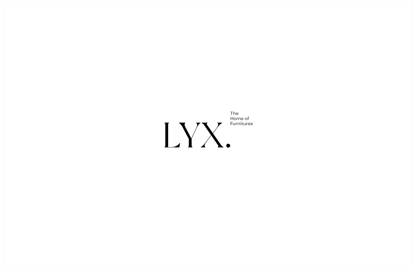 LYX branding minimal black wordmark on white field