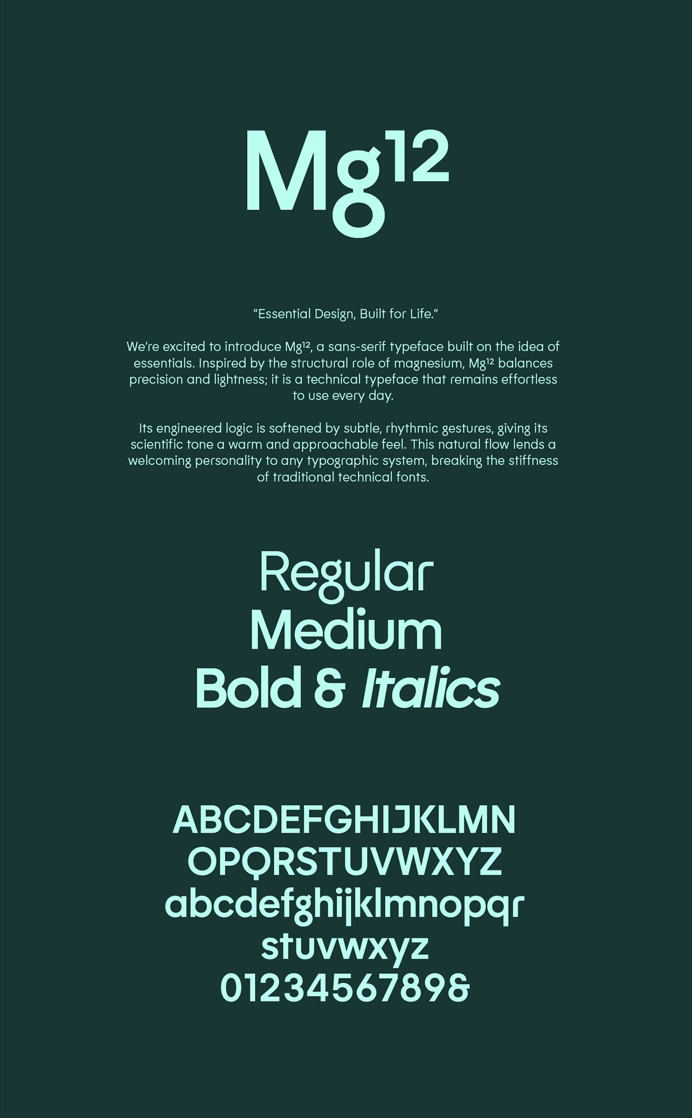Image 1: Mg¹² font branding hero graphic mockup