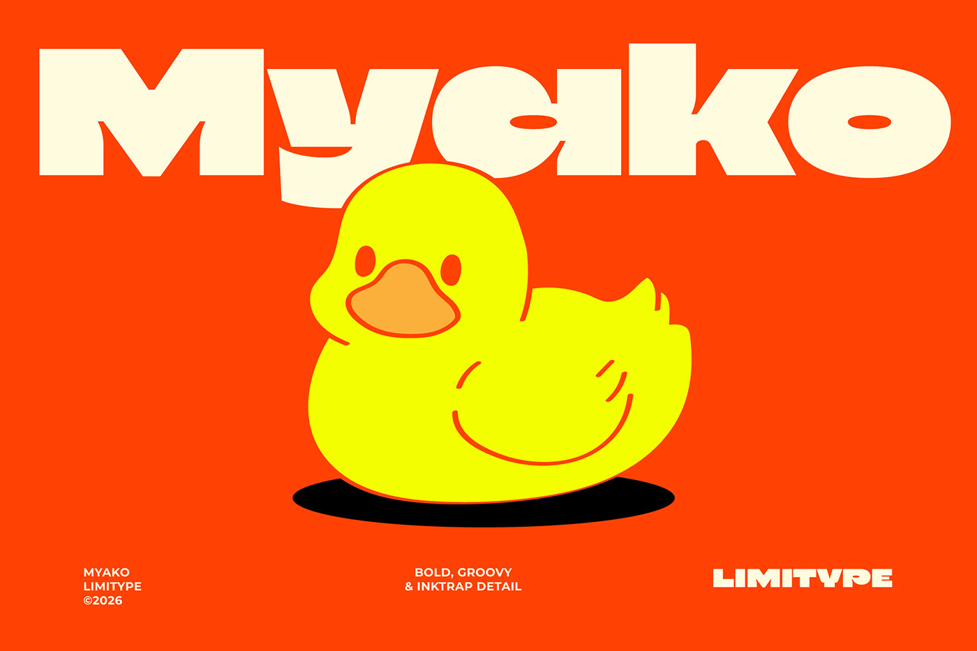 Myako Display Font Specimen and Bold Typography