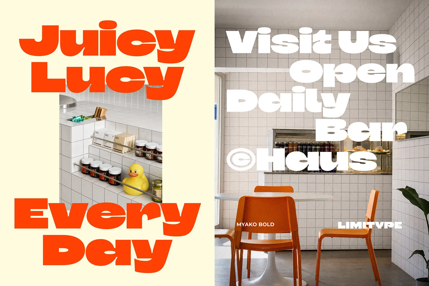 Myako Display Font Specimen and Bold Typography