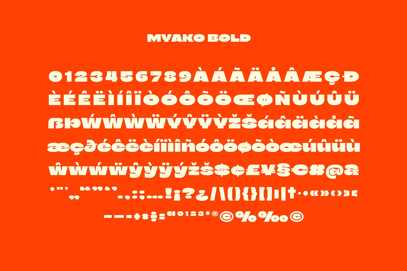 typography - Myako bold inktrap font specimen asset 11