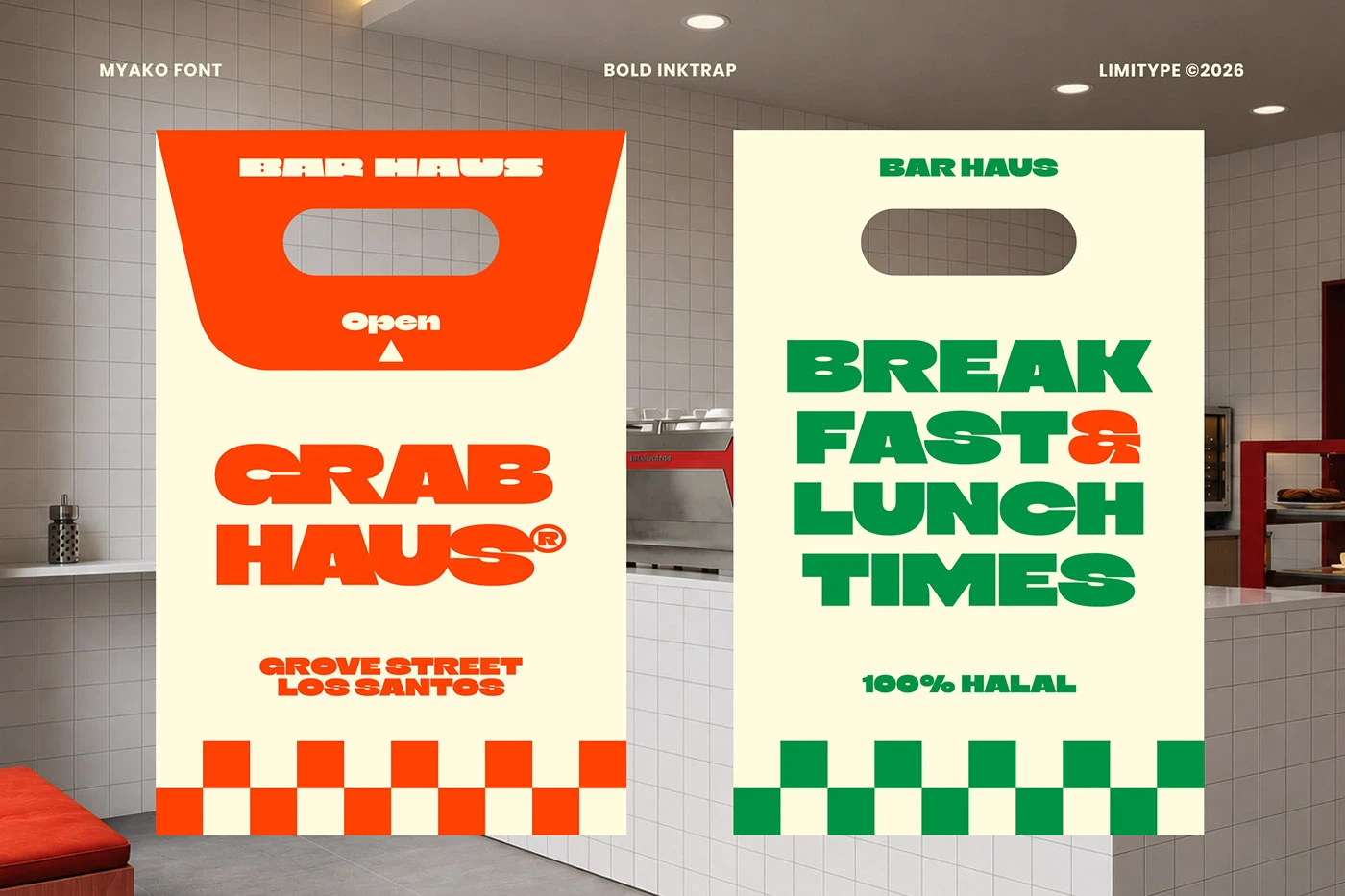 Myako Display Font Specimen and Bold Typography