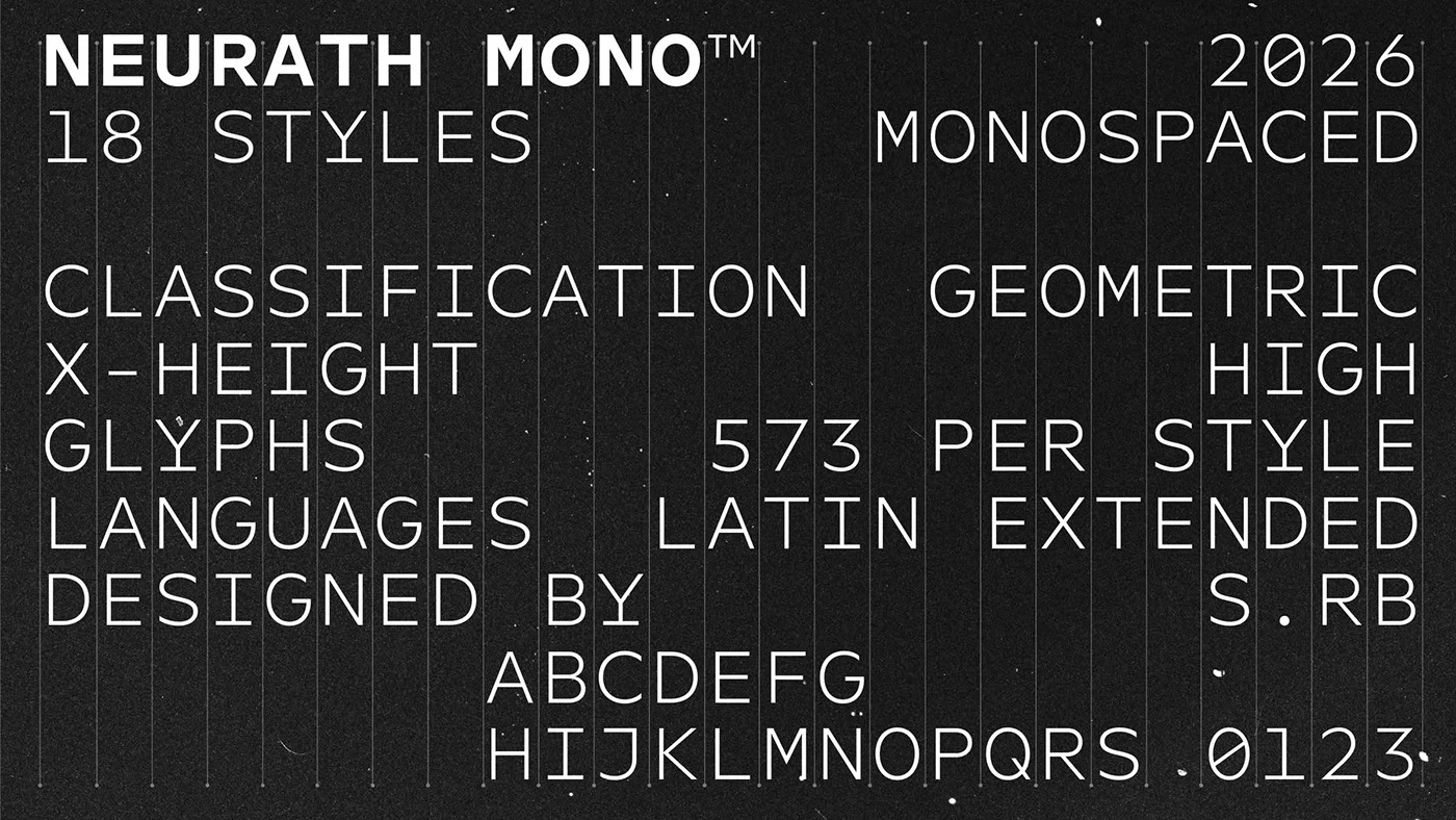 Neurath Mono Type Family typography specimen weight detail 3