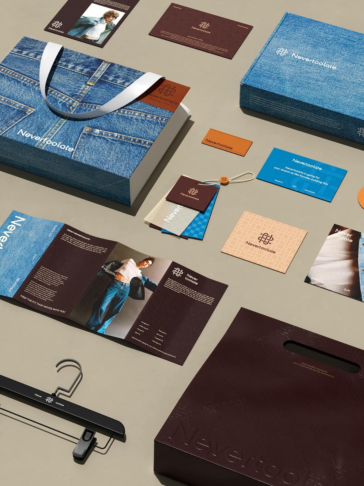 Nevertoate ropa embalaje diseño gráfico diseño marca