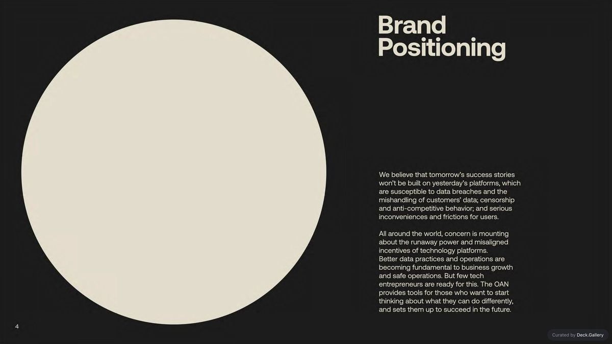 OAN presentation branding identity typography details