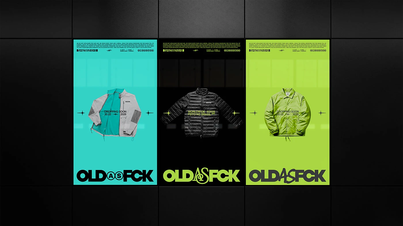 Marca de diseño de logotipo del sistema de color OLD AS FCK
