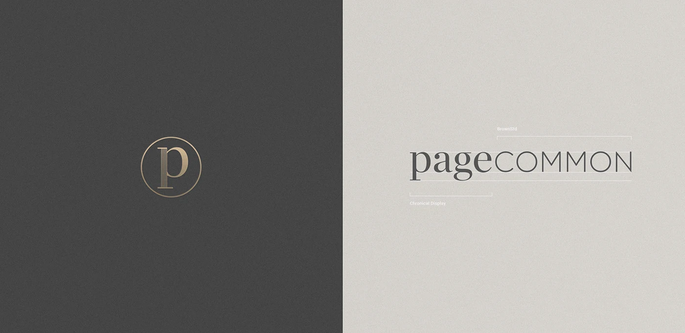 Page Common branding secondary logo stamp and monogram detail