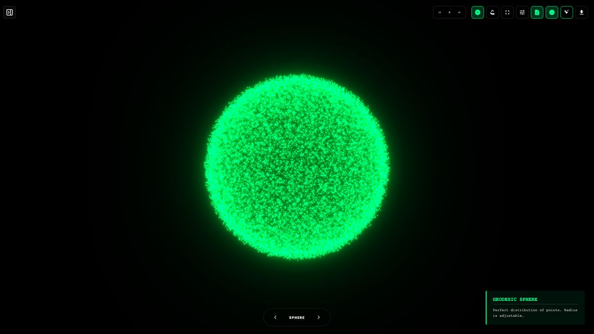 Casberry genera activos de visualización de enjambres de partículas