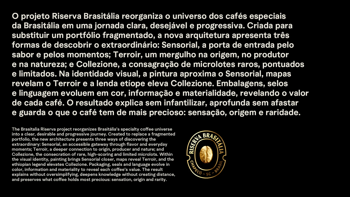 Riserva Brasitália coffee packaging graphic label design