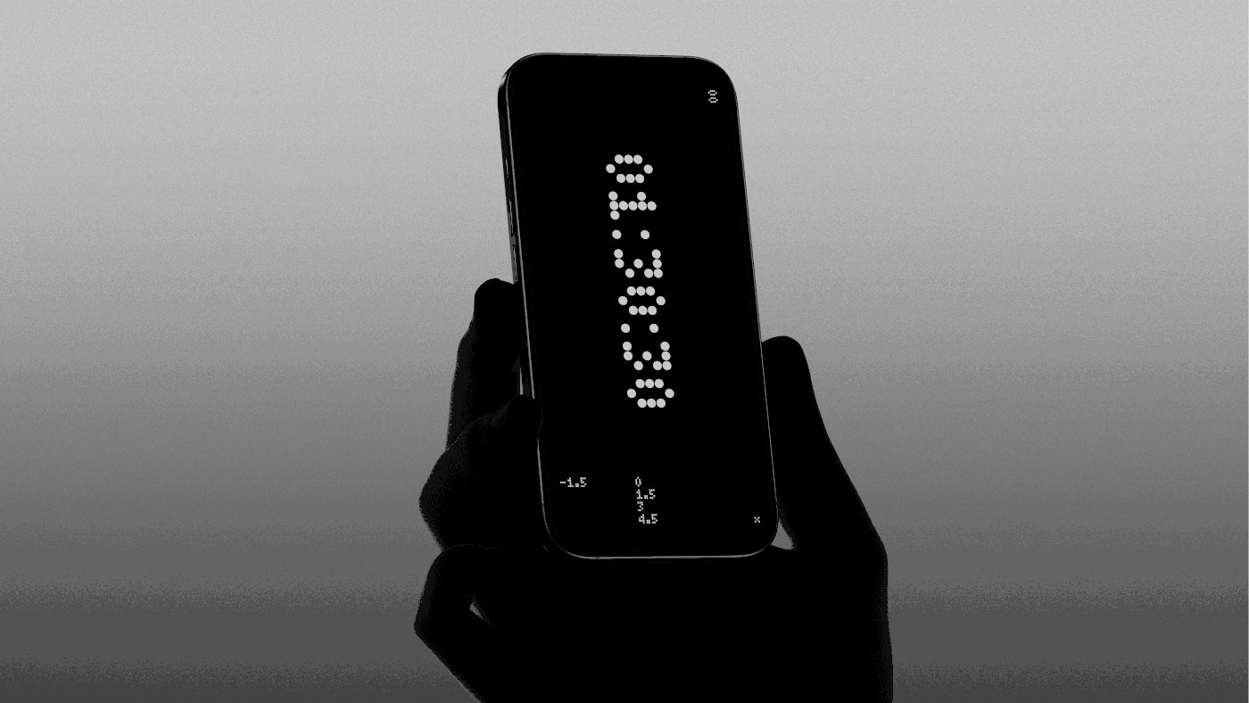 Runlab branding generative dot-matrix motion graphic detail