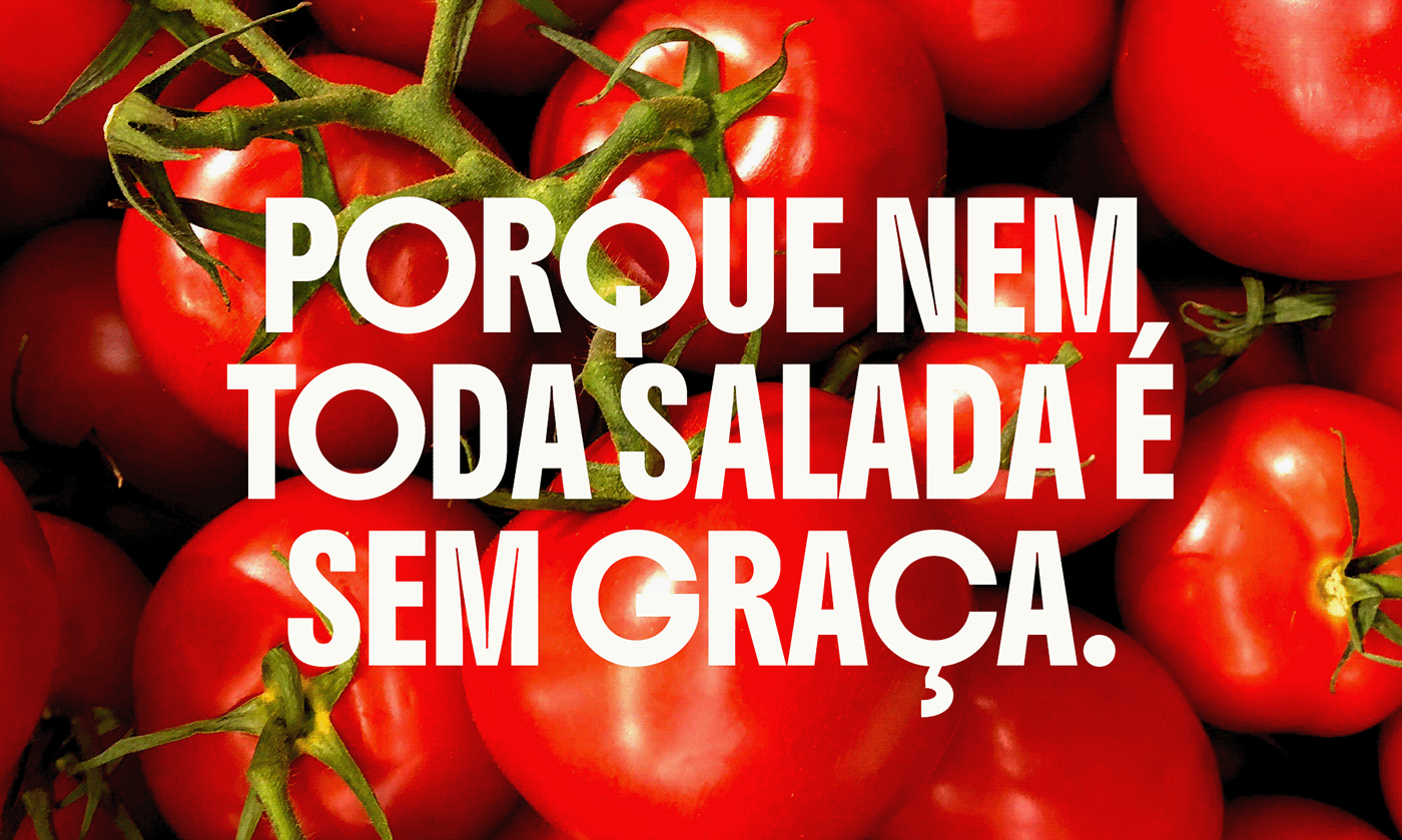 SALAD&RIA branding typography photo overlay design by Mateus Araújo