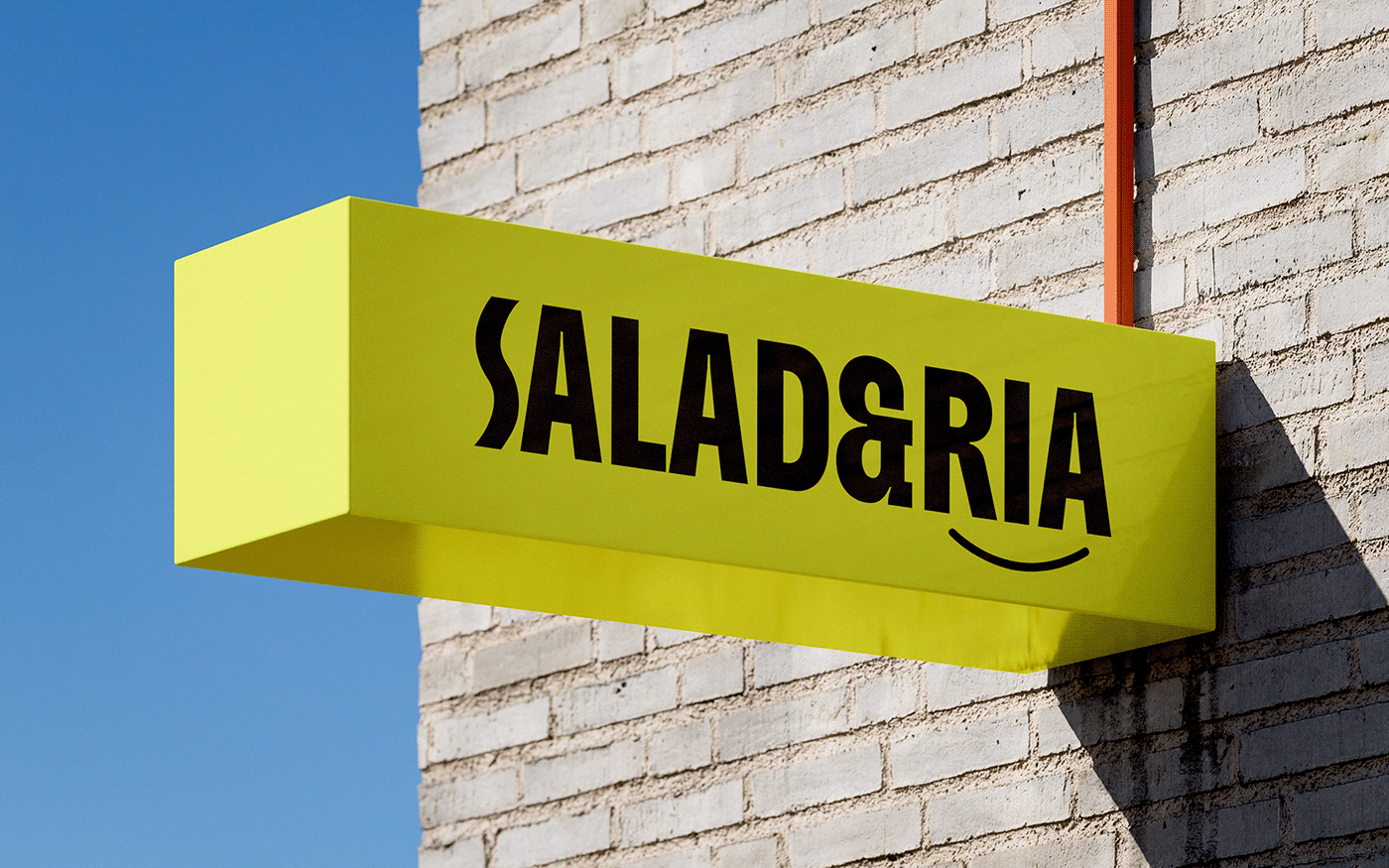 SALAD&RIA branding exterior building sign lightbox