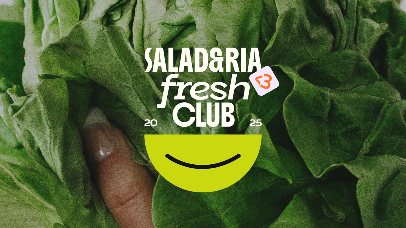 SALAD&RIA branding food container packaging detail