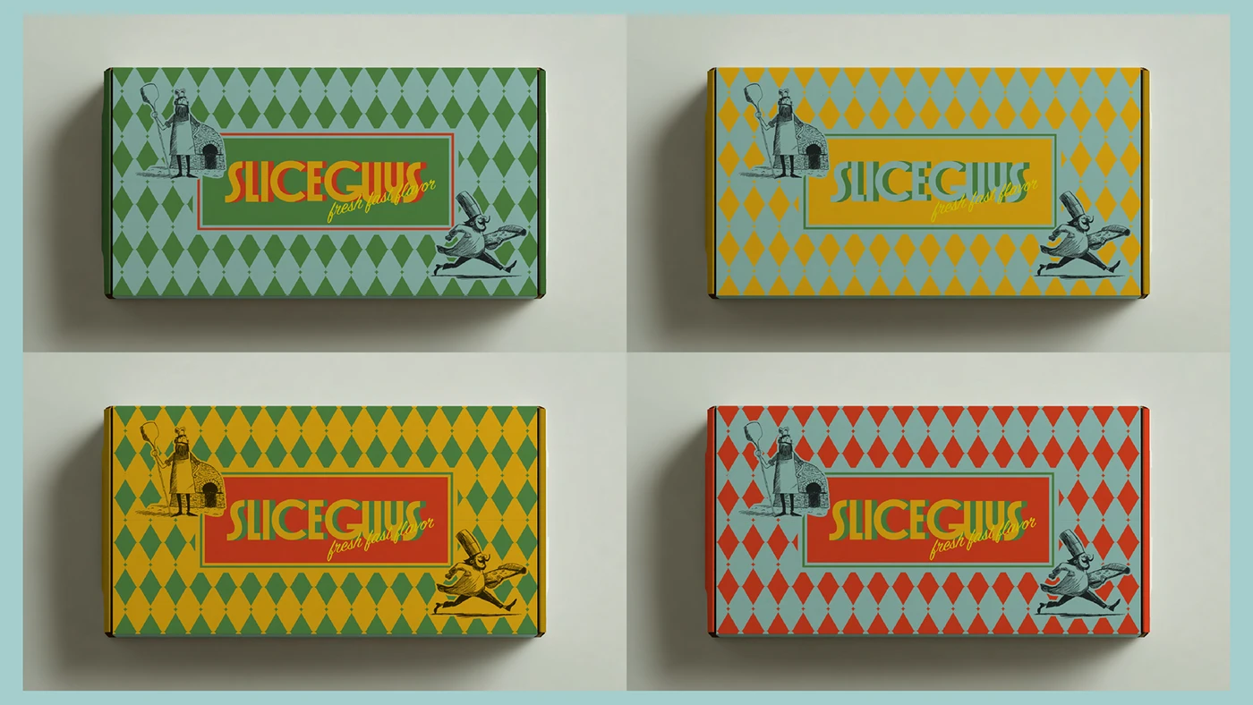 Jeanne Nazinian Designs Bold Retro Branding for Slice Guys