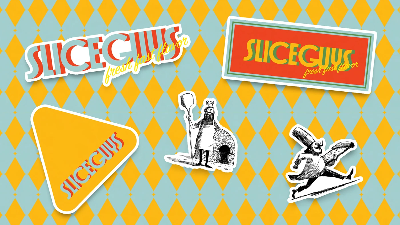 Jeanne Nazinian Designs Bold Retro Branding for Slice Guys