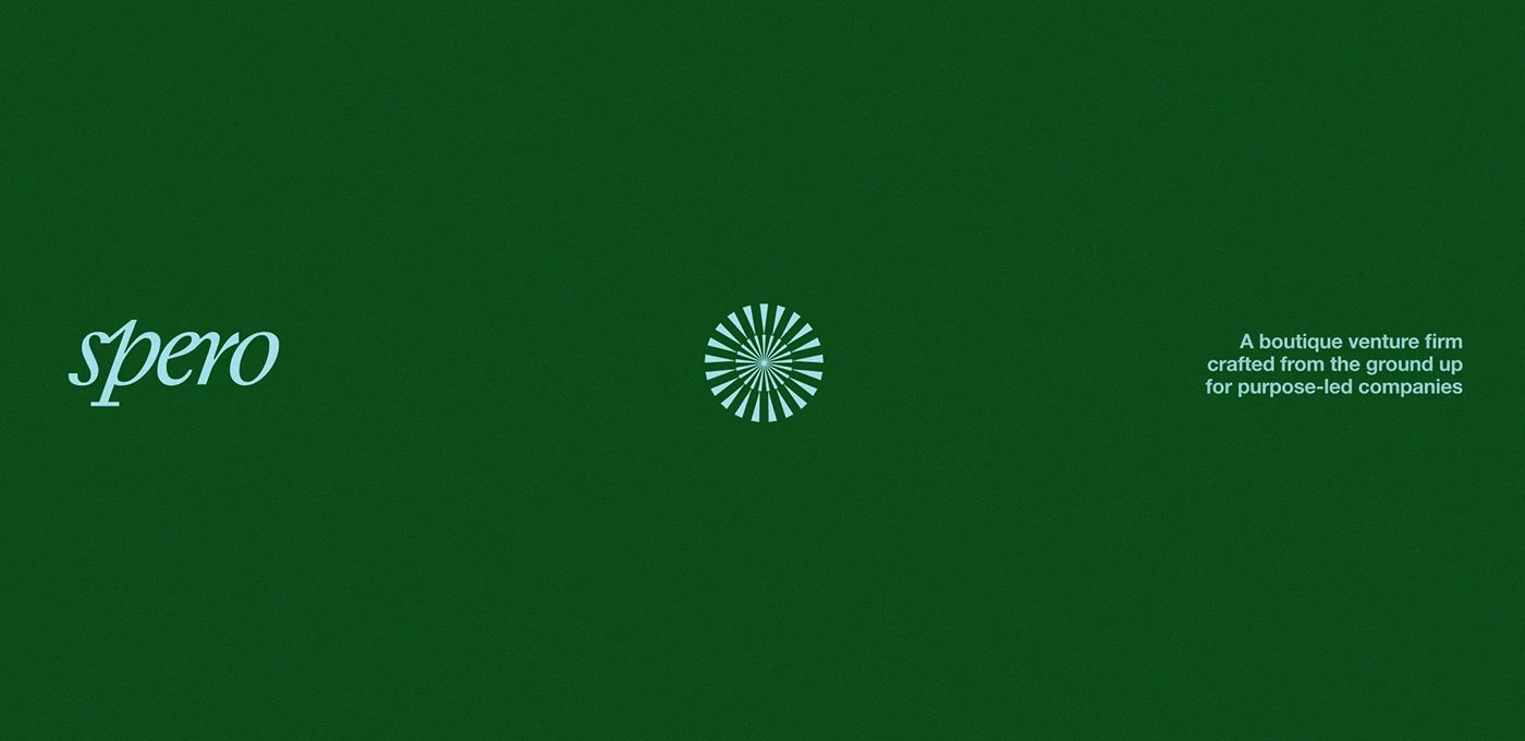 Spero Ventures branding serif wordmark and starburst symbol lockup