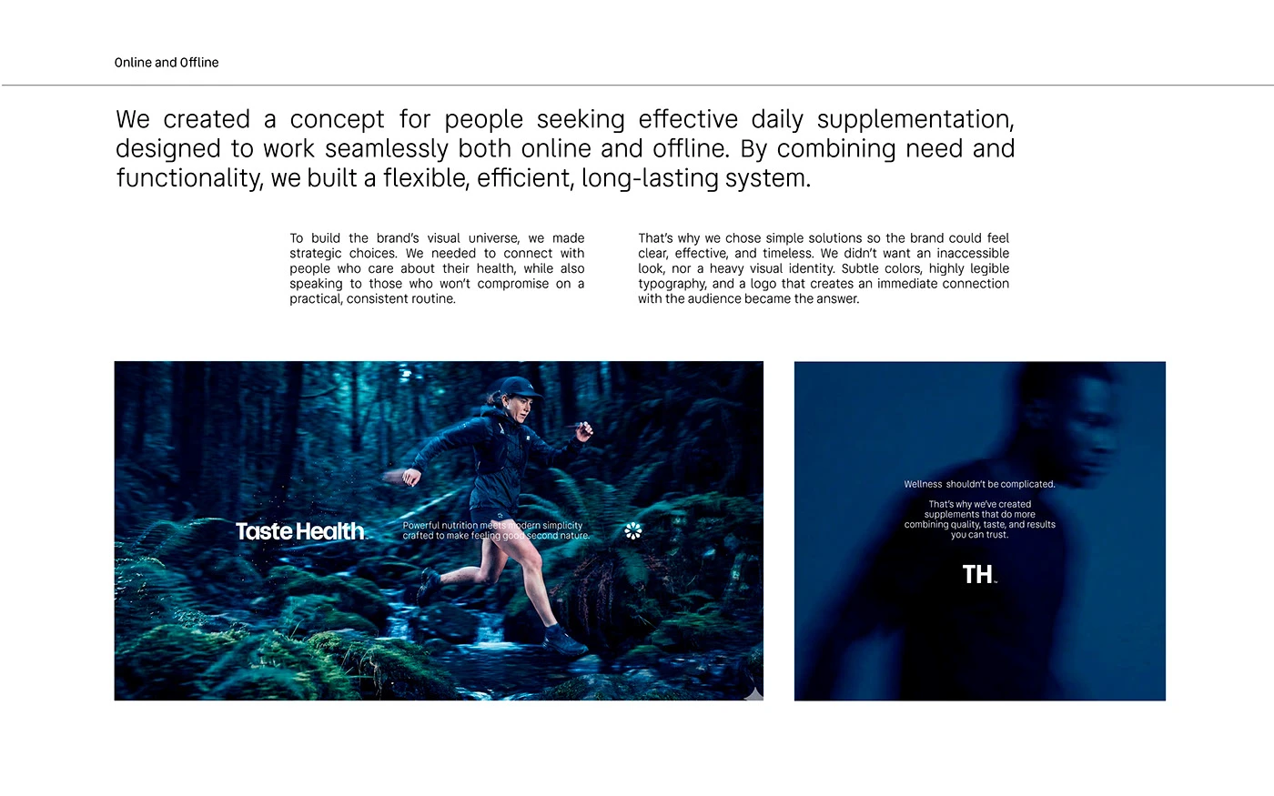 Taste Health branding lifestyle campaign and typography layout