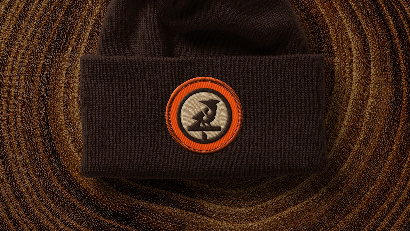 Tonewood branding beanie hat with circular logo patch
