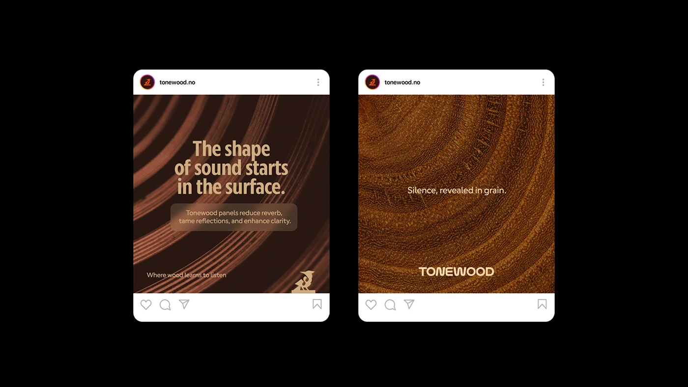 Tonewood branding social media post layout