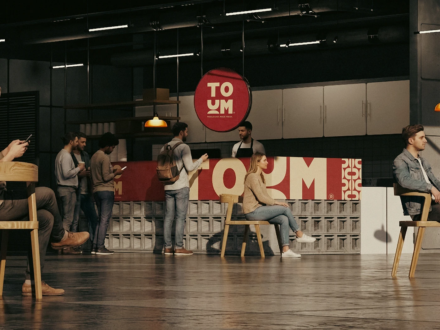 TOUM packaging paper wrap and iconographic stamps