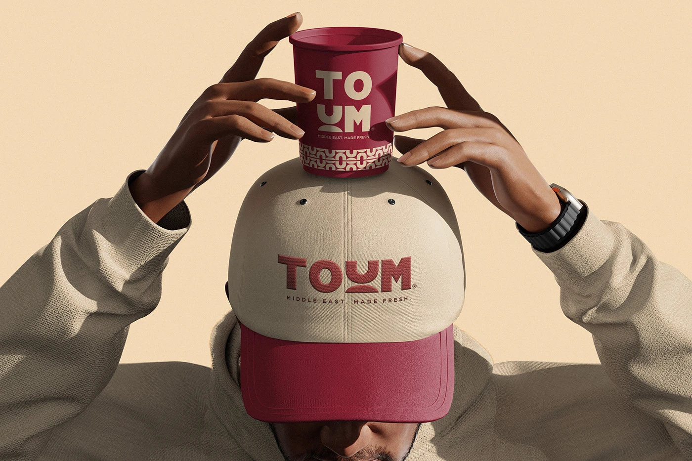 TOUM packaging design layout grid and typography