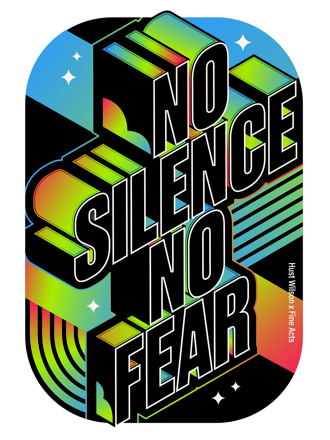 Type 1.1 poster design with isometric 3D typography lettering