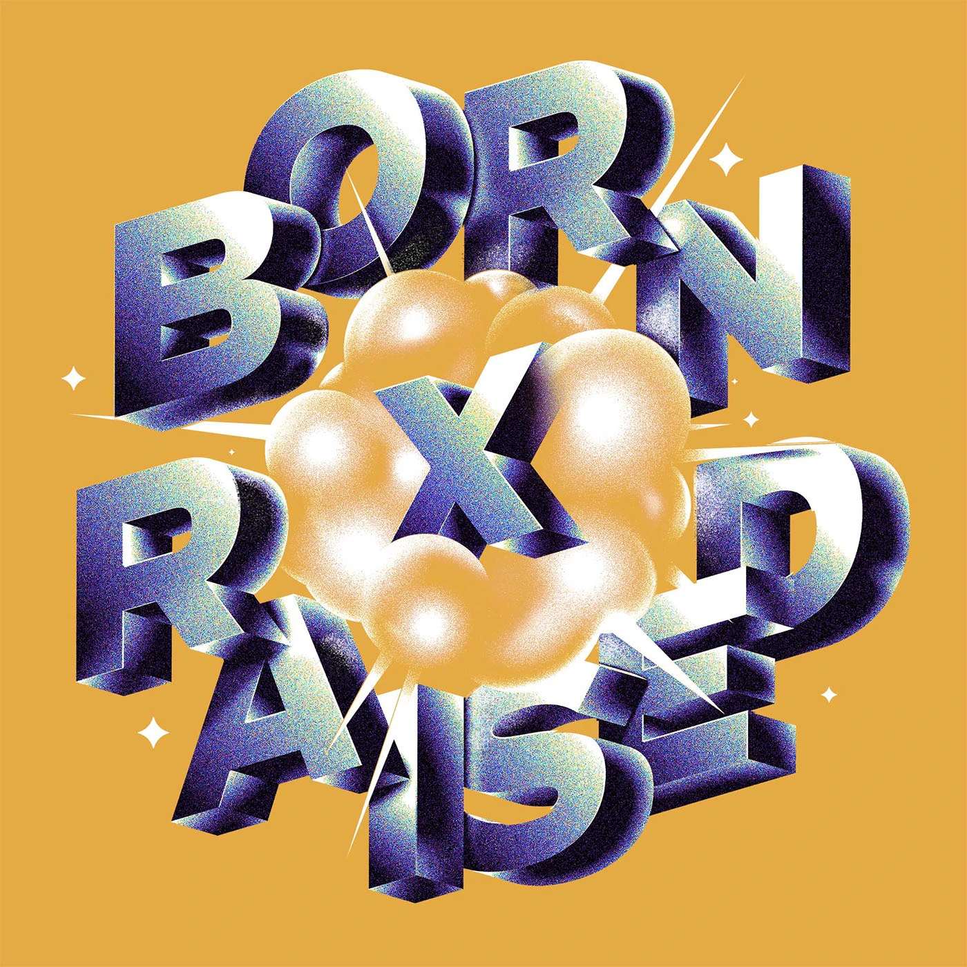 Type 1.1 circular 3D typography and explosion vector illustration