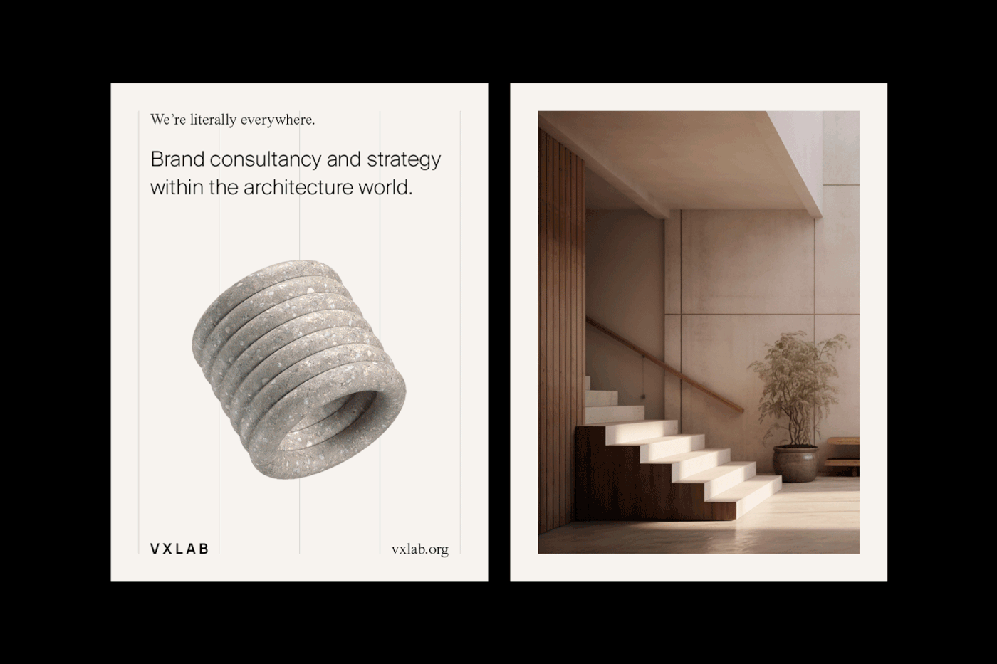 VXLAB stationary visual design details branding
