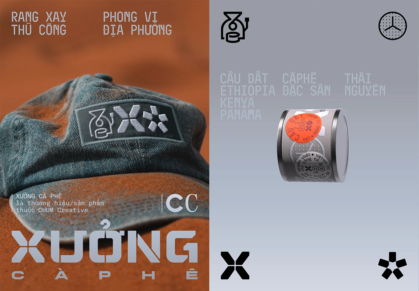 Xuong Caphe branding color system design