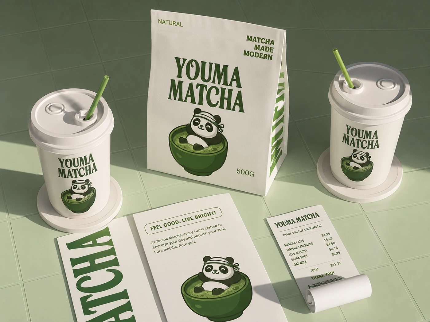 Youma Matcha Brand Identity and Packaging Design