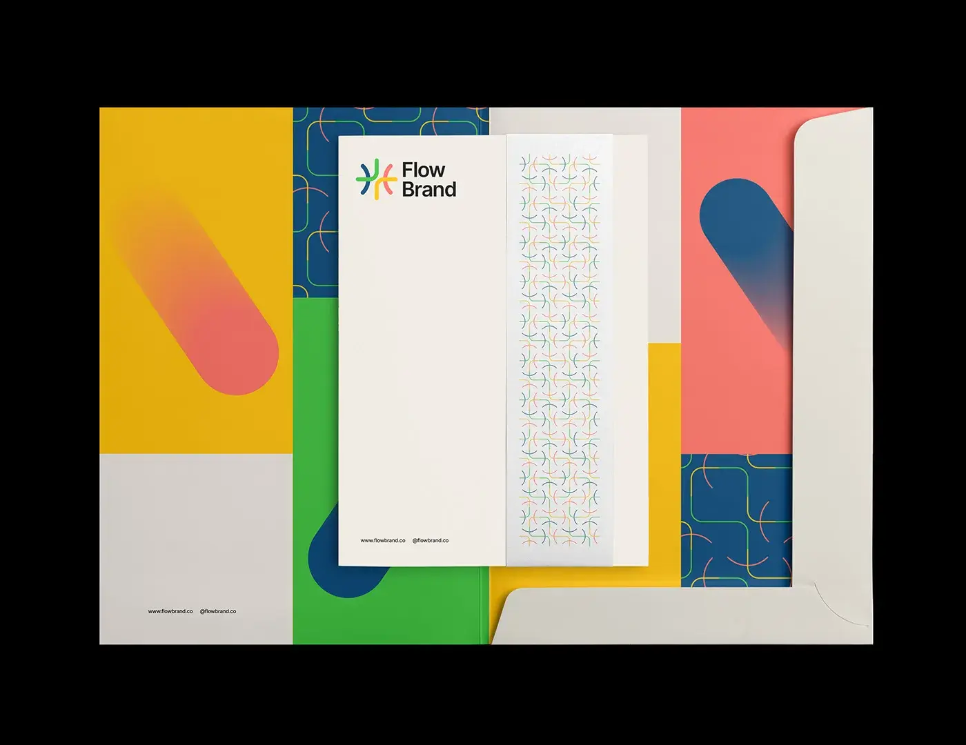 Colorful visual identity rebrand for ‘Flow brand’