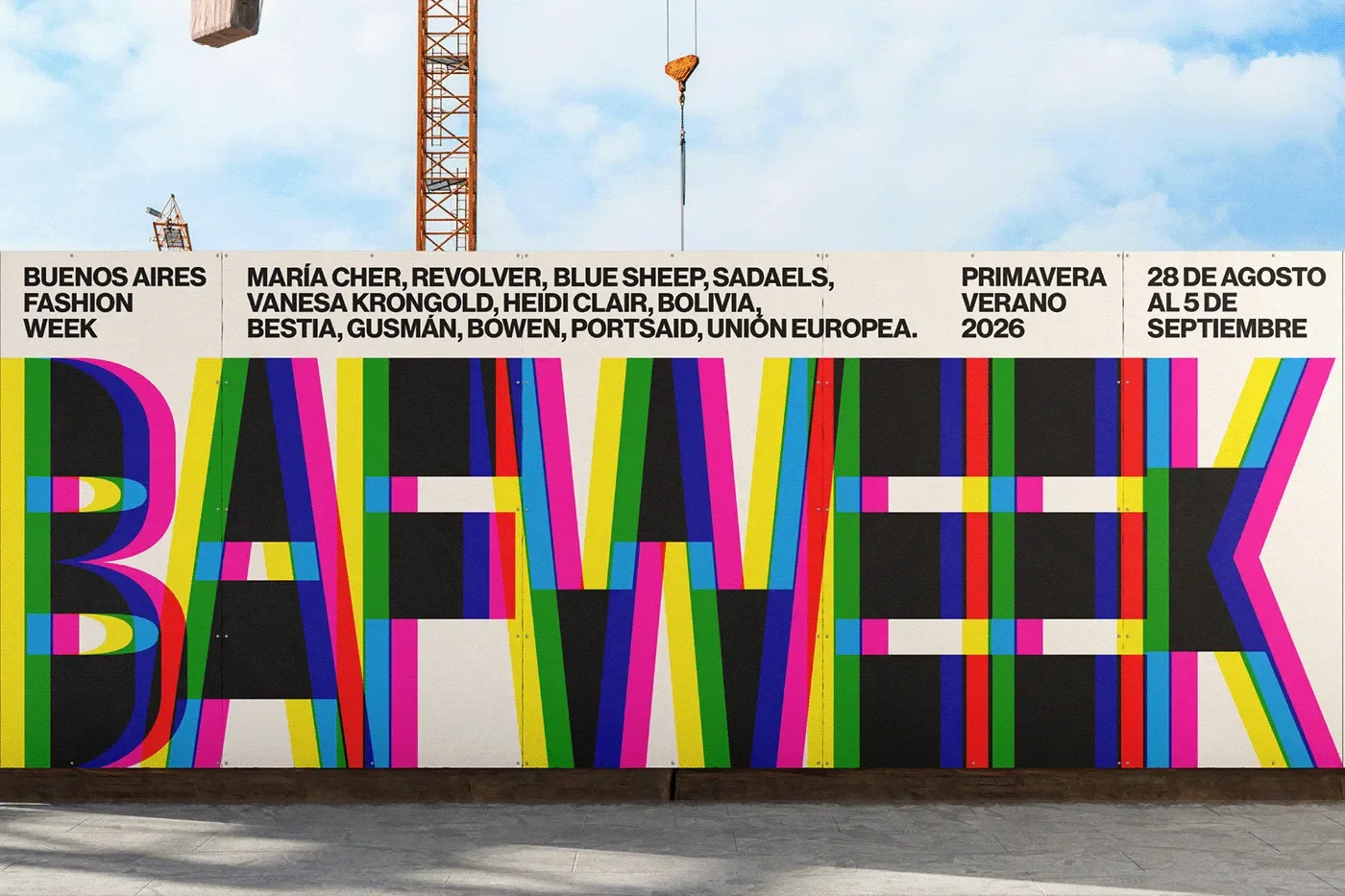 BAFWEEK SS26 branding hero graphic mockup