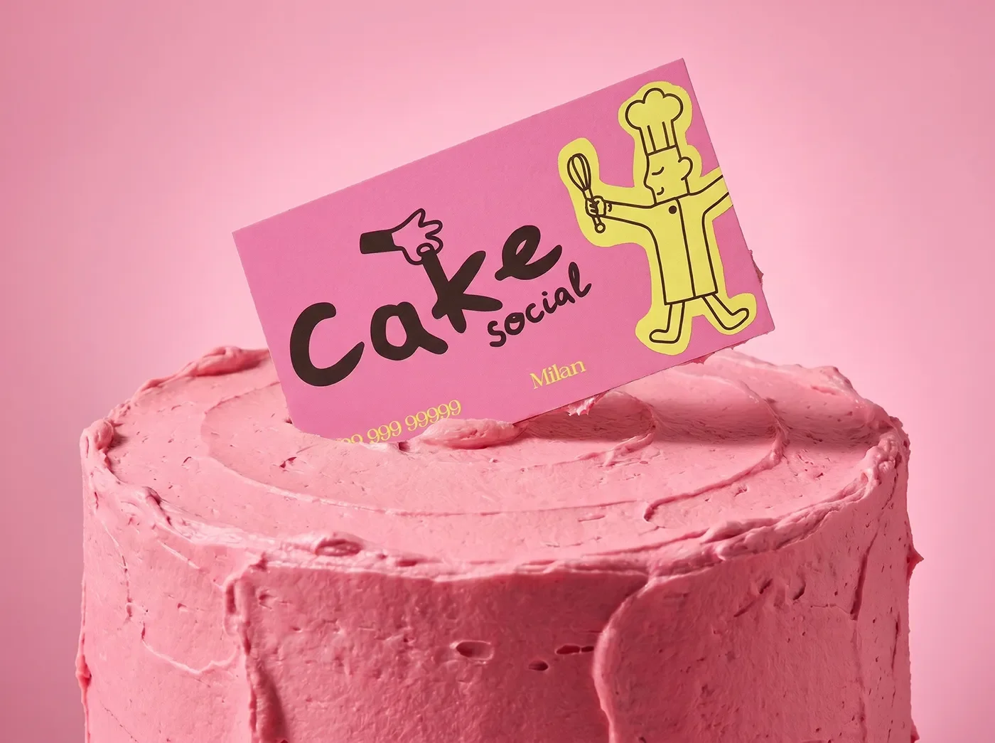 Cake Social bakery branding hero box packaging mockup