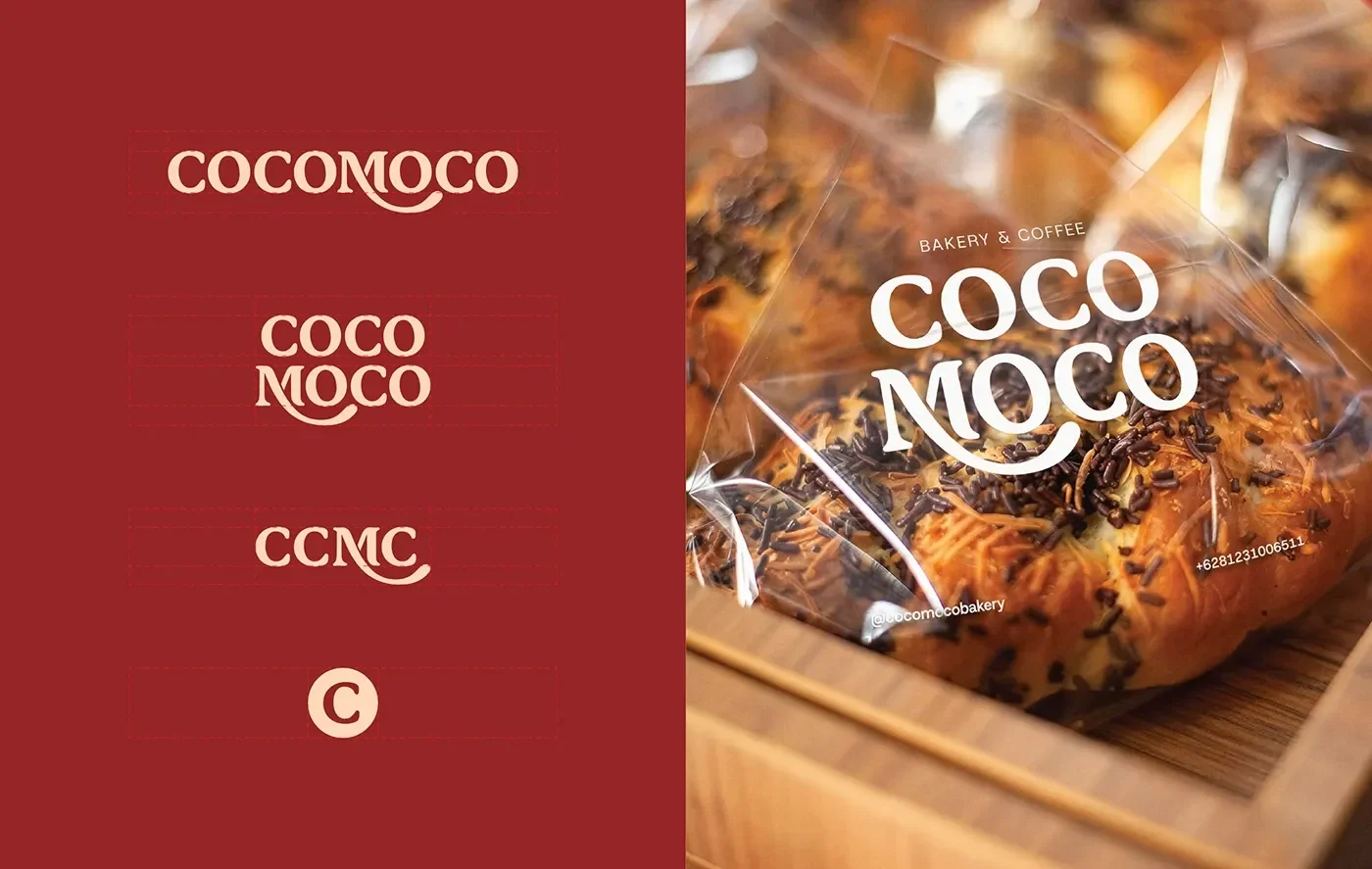 Cocomoco hero bakery packaging mockup branding