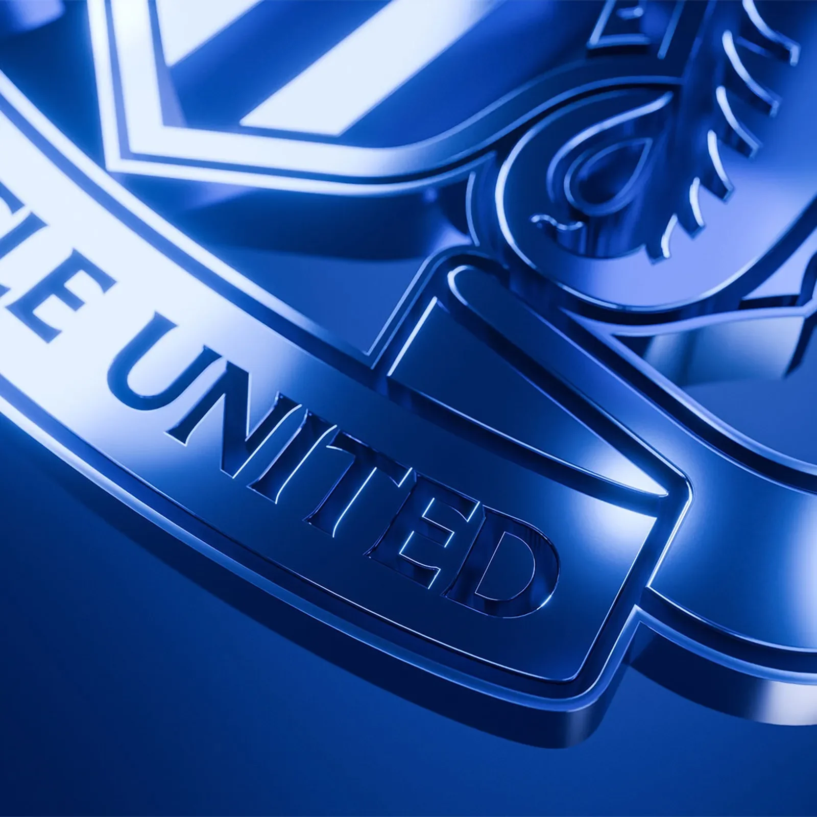 Newcastle United new club crest, metallic 3D render detail