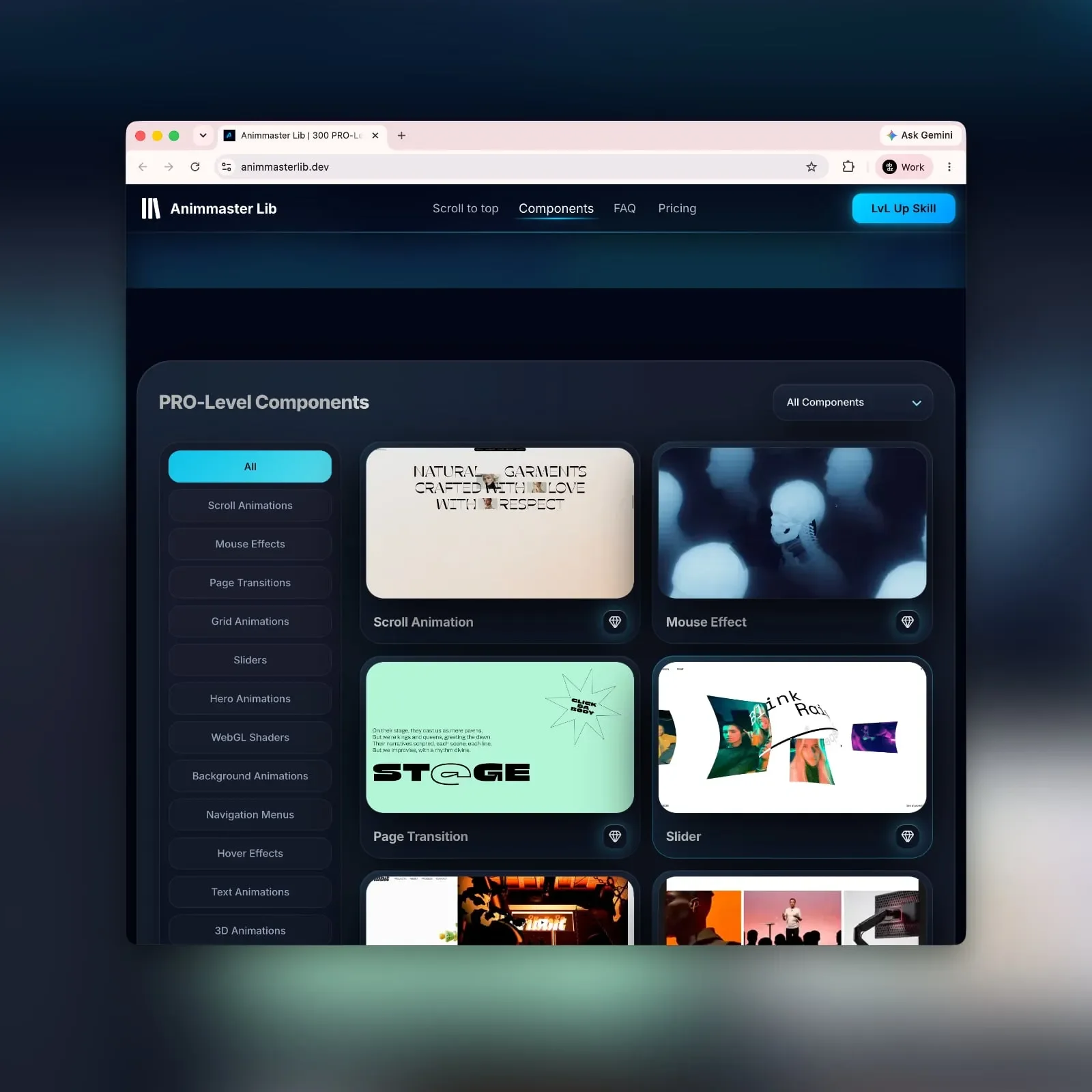 Animmaster Lib animation hero layout mockup