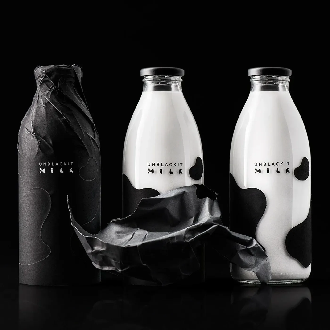UNBLACKIT interactive milk packaging design by Backbone Branding