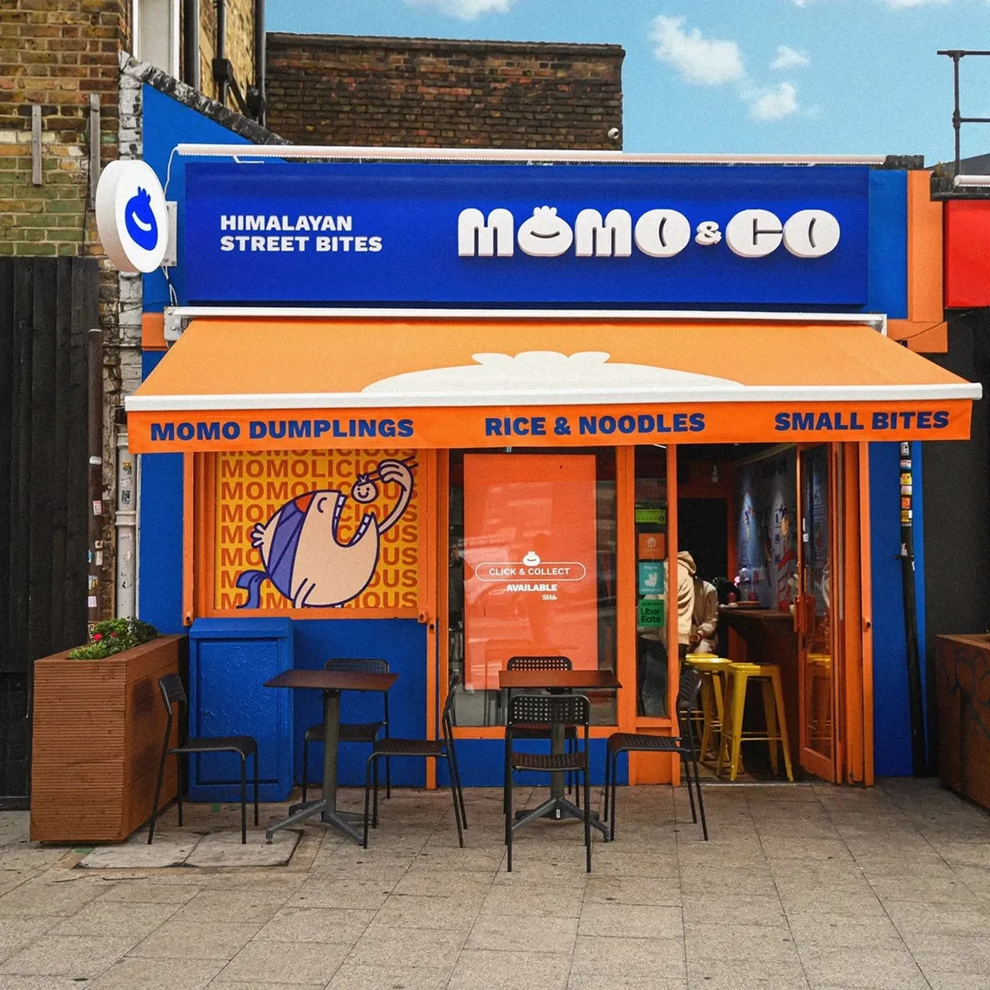 Momo & Co restaurant brand identity mascot Moji by Brandtown Studio