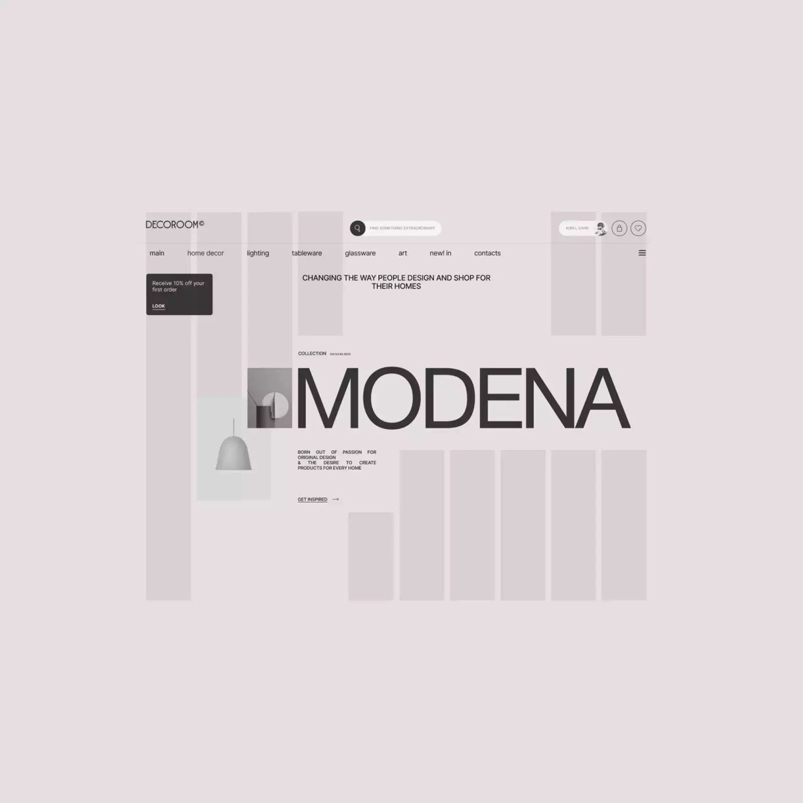 Web design and UX for furniture e-commerce