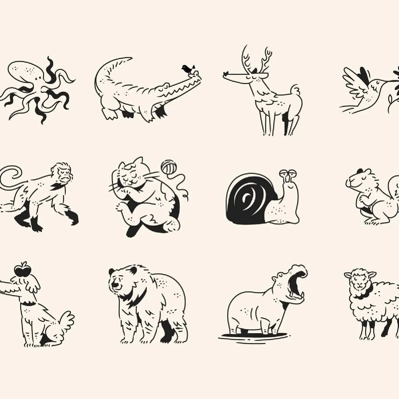 drawink animals illustrations getillustrations showing sheep and wolf